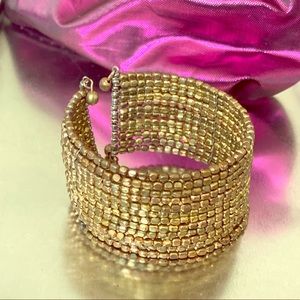 Bronze beaded bangle cuff